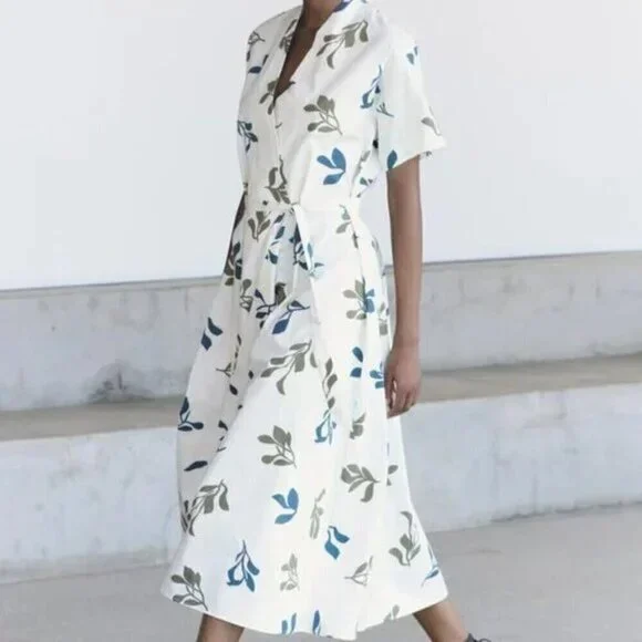 ZARA PRINTED POPLIN DRESS ZW COLLECTION - Picture 5 of 6